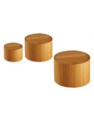 ROUND BUFFET RISER SET OF 3 BAMBOO