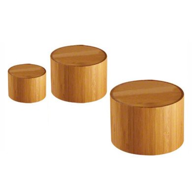 ROUND BUFFET RISER SET OF 3 BAMBOO