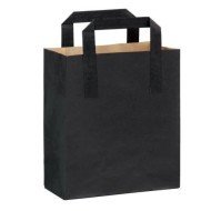 BAG PAPER BLACK WITH HANDLES 20X10XH28CM PACK OF 250