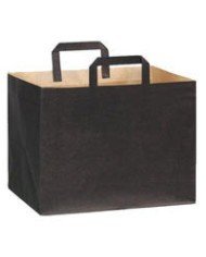 BAG PAPER BLACK WITH HANDLES PACK OF 250 L32 X W22 X H24CM