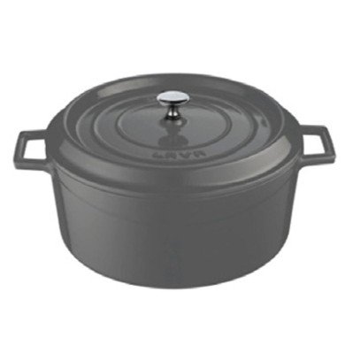 CASSEROLE TRENDY ROUND GREY Ø24CM CAST IRON