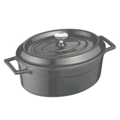 CASSEROLE TRENDY OVAL GREY Ø28CM CAST IRON