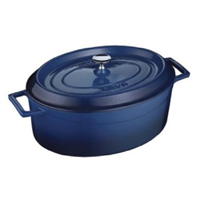 CASSEROLE TRENDY OVAL BLUE Ø29CM CAST IRON