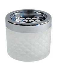 WINDPROOF ASHTRAY D9.6XH8.2CM WHITE FROSTED GLASS  