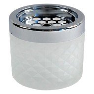 WINDPROOF ASHTRAY D9.6XH8.2CM WHITE FROSTED GLASS  