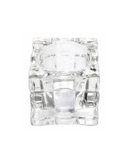 TEALIGHT HOLDER CUBE 6.2X6.2X6.2CM CLEAR GLASS  