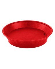 DINER PLATTER WITH BASE RED POLYPROPYLENE