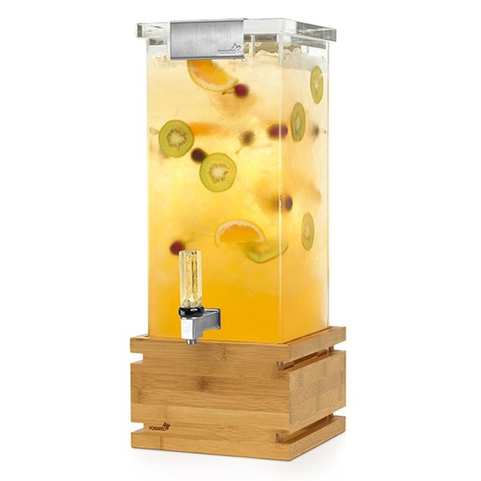 SQUARE JUICE DISPENSER L18.4 X W18.4 X H43.2CM 3.8L BAMBOO