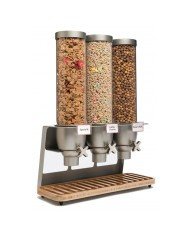 BAMBOO TRIPLE CEREAL DISPENSER 3X4.9L L53.3 X W22.9 X H66CM BAMBOO