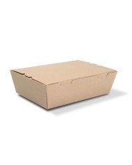 LUNCH BOX WITH WINDOW PACK OF 50 BROWN L18 X W12 X H5CM 110CL CORRUGATED CARDBOARD