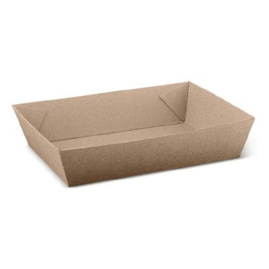 ENDURA FOOD TRAY PACK OF 100 BROWN L18 X W13.4 X H4.5CM CORRUGATED FLUTED BOARD 