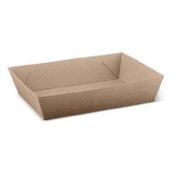 ENDURA FOOD TRAY PACK OF 100 BROWN L18 X W13.4 X H4.5CM CORRUGATED FLUTED BOARD 