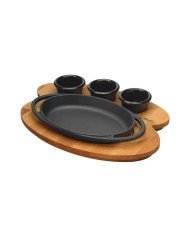 WOODEN UNDERLINER FOR OVAL CAST IRON DISH L21X14CM