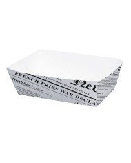 FOOD TRAY NEWSPAPER CARDBOARD PACK OF 100 L15 X W9 X H5CM 