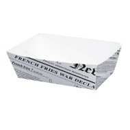 FOOD TRAY NEWSPAPER CARDBOARD PACK OF 100 L15 X W9 X H5CM 