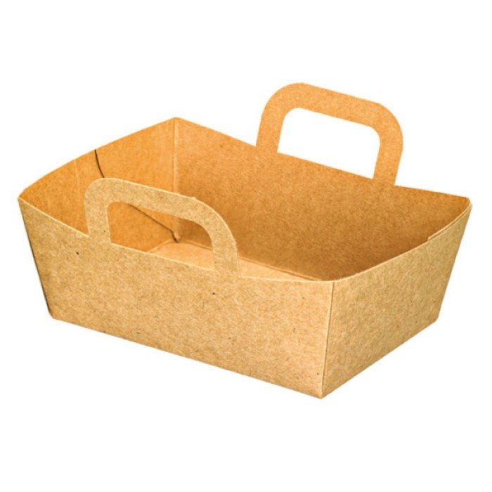 BASKET MINI KRAFT WITH HANDLE L9.5X7XH3.5CM PACK OF 100  