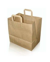 BAG PAPER BROWN WITH HANDLES 26X14XH32CM PACK OF 250