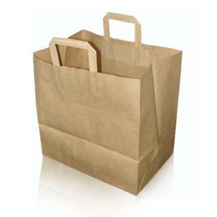 BAG PAPER BROWN WITH HANDLES 26X14XH32CM PACK OF 250
