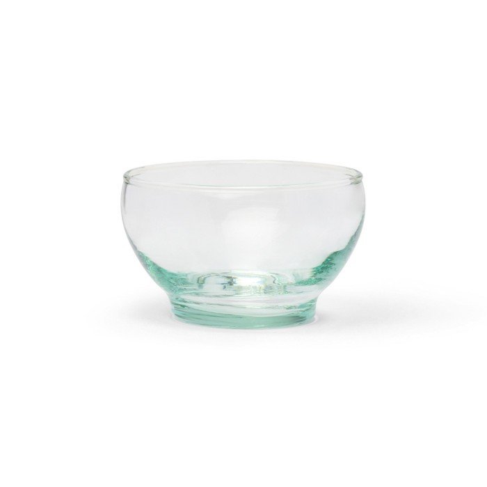 Mouth blown recycled glass dessert cup transparent recycle glass Ø 11 cm Lily Pro.mundi