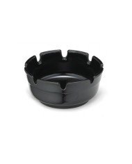 PACK OF 12 ASHTRAYS D10CM BLACK MELAMINE