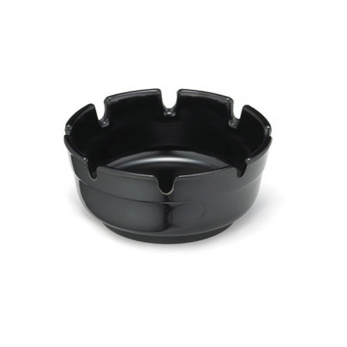 PACK OF 12 ASHTRAYS D10CM BLACK MELAMINE