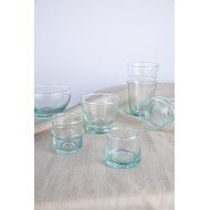 Mouth blown recycled glass dessert cup transparent recycle glass Ø 11 cm Lily Pro.mundi