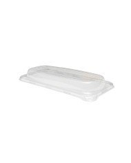 GRAB & GO PET CLEAR LID FOR TRAY PACK OF 50 L20 X W10CM BEPULP SABERT