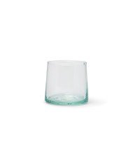 Recycled glass conical glass jar, mouth blown transparent recycle glass Ø 6.5 cm Lily Pro.mundi