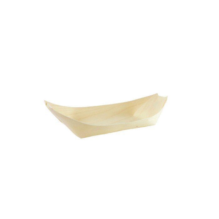 DISPOSABLE WOOD BOAT PACK OF 100 L22 X W11 X H2.8CM 