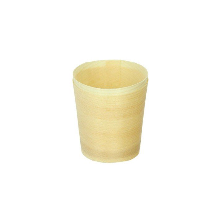 DISPOSABLE WOOD MINI TUMBLER PACK OF 100 Ø4.5CM H4.5CM 1.5CL 