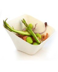 MINI SLANTED SQUARE BOWL PACK OF 50 SQUARE WHITE L6.5 X W6.5 X H4.5CM BEPULP SABERT