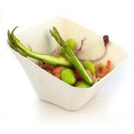 MINI SLANTED SQUARE BOWL PACK OF 50 SQUARE WHITE L6.5 X W6.5 X H4.5CM BEPULP SABERT