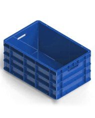 CLOSED CRATE BLUE L60 X W40 X H28CM HDPE