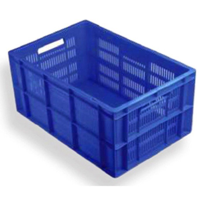 VENTILATED CRATE BLUE L60 X W40 X H28CM HDPE