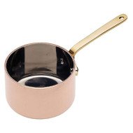 COPPER MINI SAUCEPAN D9XH4.5CM WITH BRASS HANDLE AND SST INNER BODY