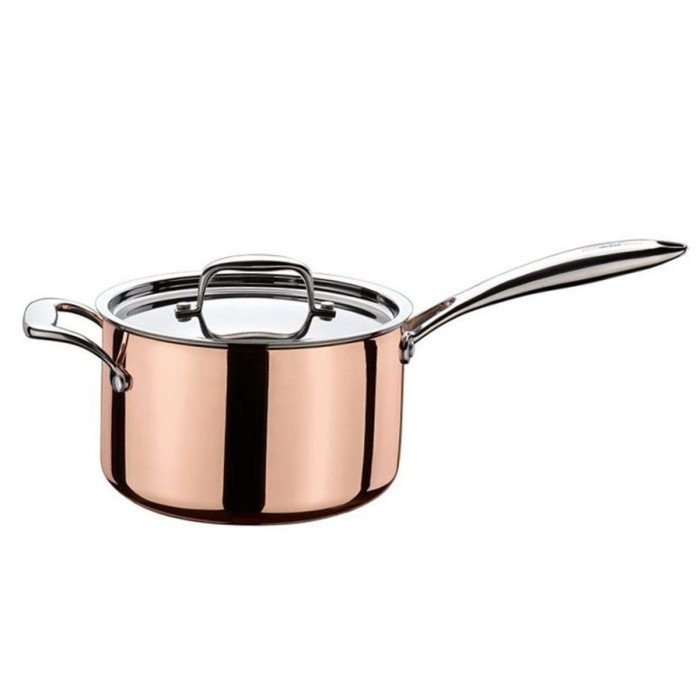 SAUCEPAN WITH LID ROUND COPPER Ø20CM H12CM 3.7L STAINLESS STEEL CULINOX SPRING