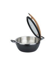 ARTISAN ROUND CASTING CHAFER WITH WOOD HANDLE 4.5CL