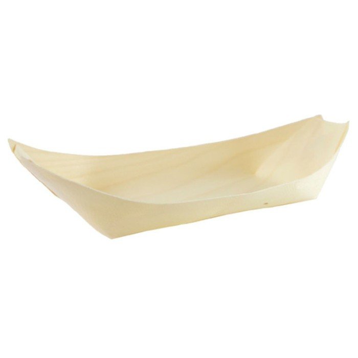 DISPOSABLE WOOD BOAT PACK OF 50 L17 X W8.8 X H2CM 