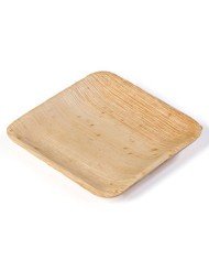 PALM SQUARE PLATE 11X11H1CM PACK OF 20 PALM LEAF  