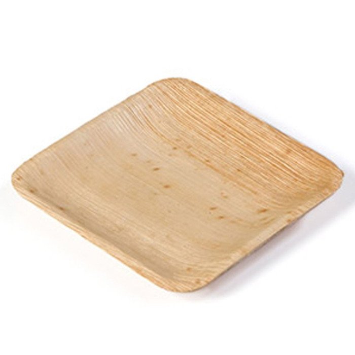 PALM SQUARE PLATE 11X11H1CM PACK OF 20 PALM LEAF  