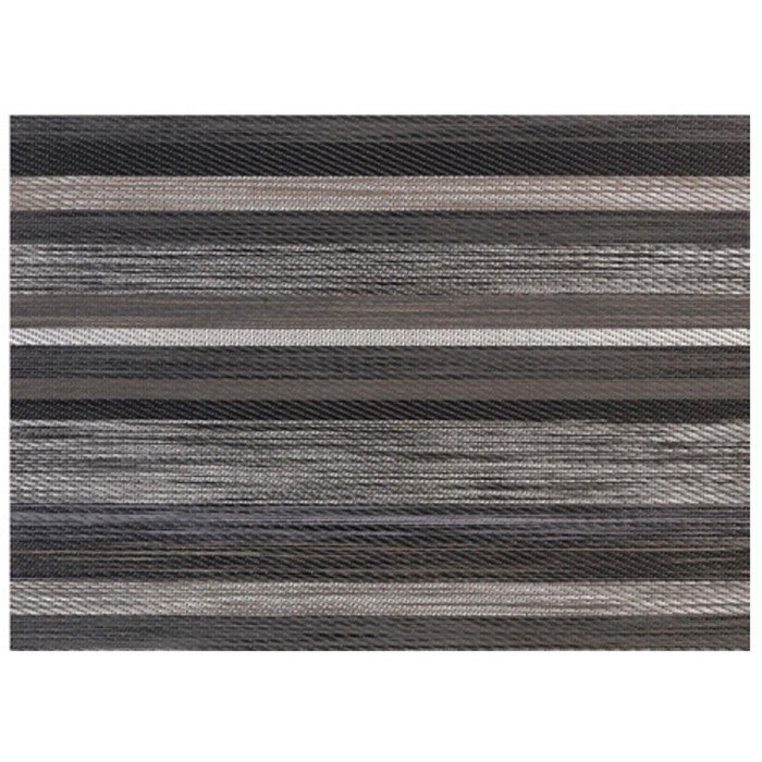 PACK OF 6 DECO PLACE MAT 45X30CM BROWN & BLACK LINES PVC/POLYESTER  