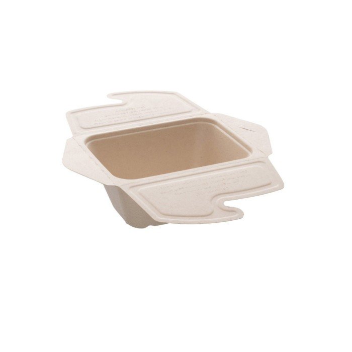 MEAL BOX TO GO RECTANGULAR PACK OF 100 RECTANGULAR L17 X W13 X H7CM 75CL BEPULP SABERT