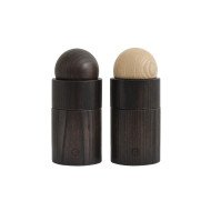 AARHUS SET OF 2 MILLS H12CM SALT AND PEPPER BROWN ASH WOOD