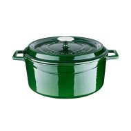 CASSEROLE PREMIUM ROUND GREEN CAST IRON LAVA