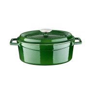 CASSEROLE PREMIUM OVAL GREEN CAST IRON LAVA