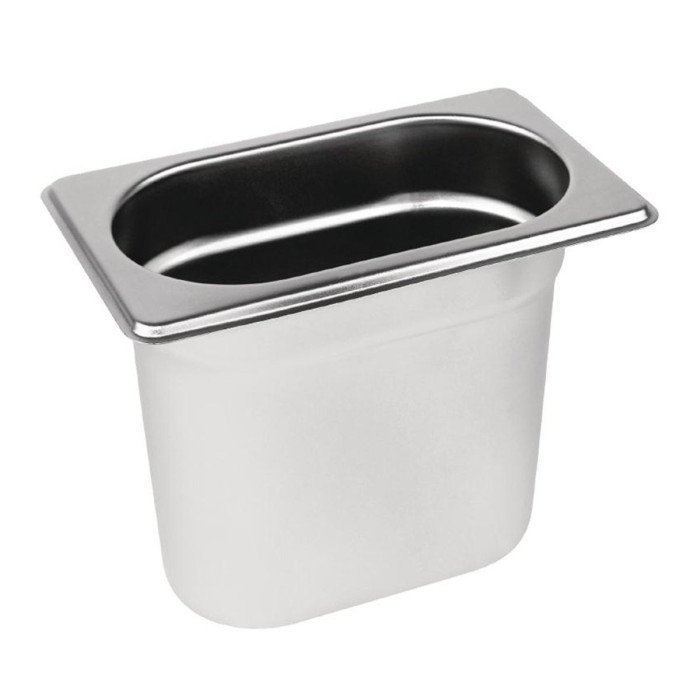 CONTAINER GN 1/9-65 RECTANGULAR 0.6L THICK. 0.6MM STAINLESS STEEL QUALIPLUS PRO.COOKER