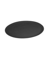 TRAY NON-SLIP BLACK RUBBER OVAL 73.5X60CM FIBERGLASS OVAL  