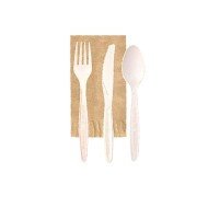 BIOFASE BEIGE KIT KNIFE/FORK/SPOON/NAPKIN BIODEGRADABLE PACK OF 334 BEIGE KIT 