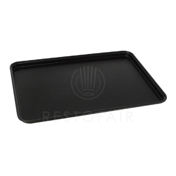 TRAY NON-SLIP BLACK RUBBER RECTANGULAR 46X36CM FIBERGLASS RECTANGULAR  