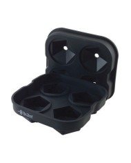 ICE CUBE MOULD 13.5X13.5XH6CM 4-DIAMOND D4.5CM BLACK SILICONE